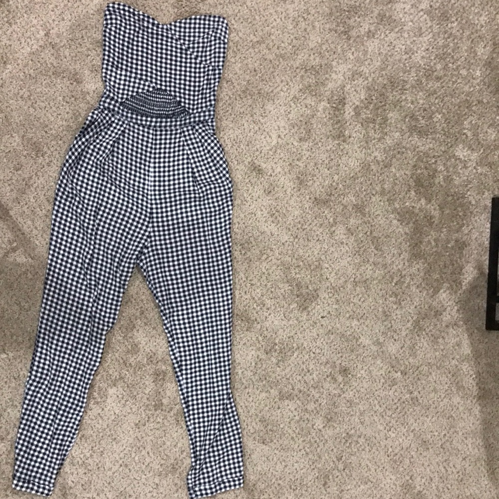 black & white plaid, romper